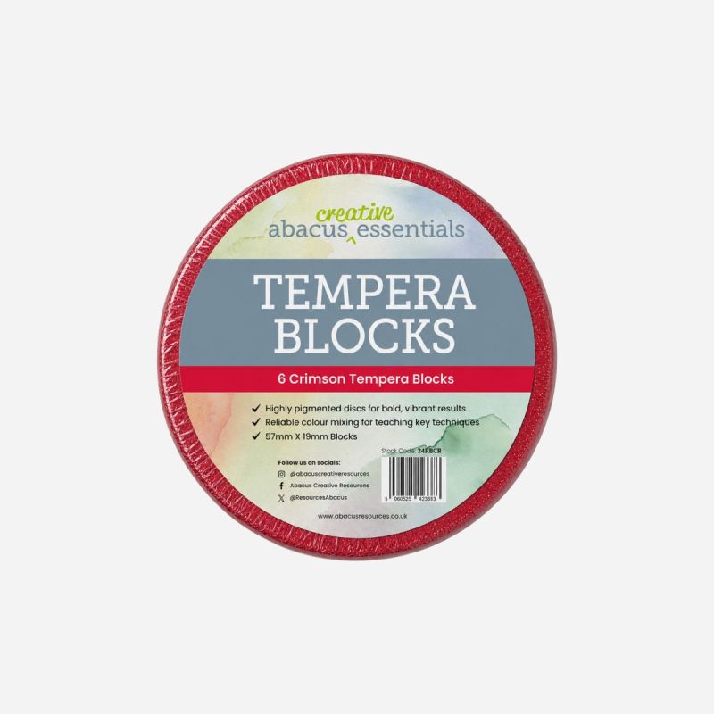 LARGE TEMPERA BLOCK CRIMSON 57 x 19mm PACK OF 6