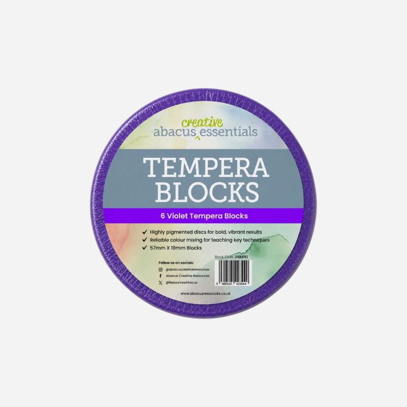LARGE TEMPERA BLOCK VIOLET 57 x 19mm PACK OF 6