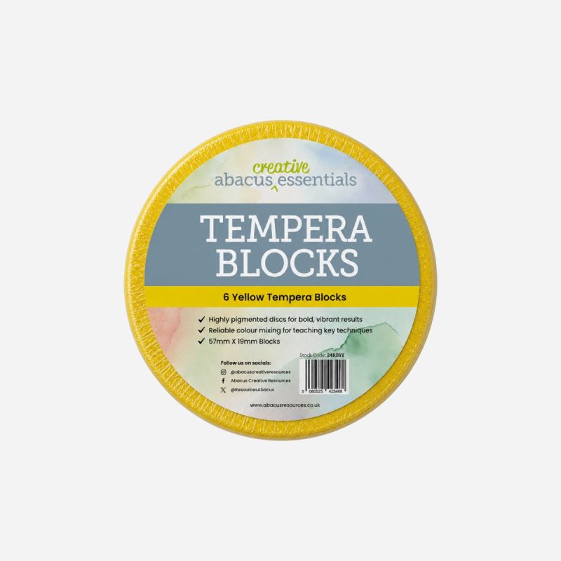 LARGE TEMPERA BLOCK YELLOW 57 x 19mm PACK OF 6