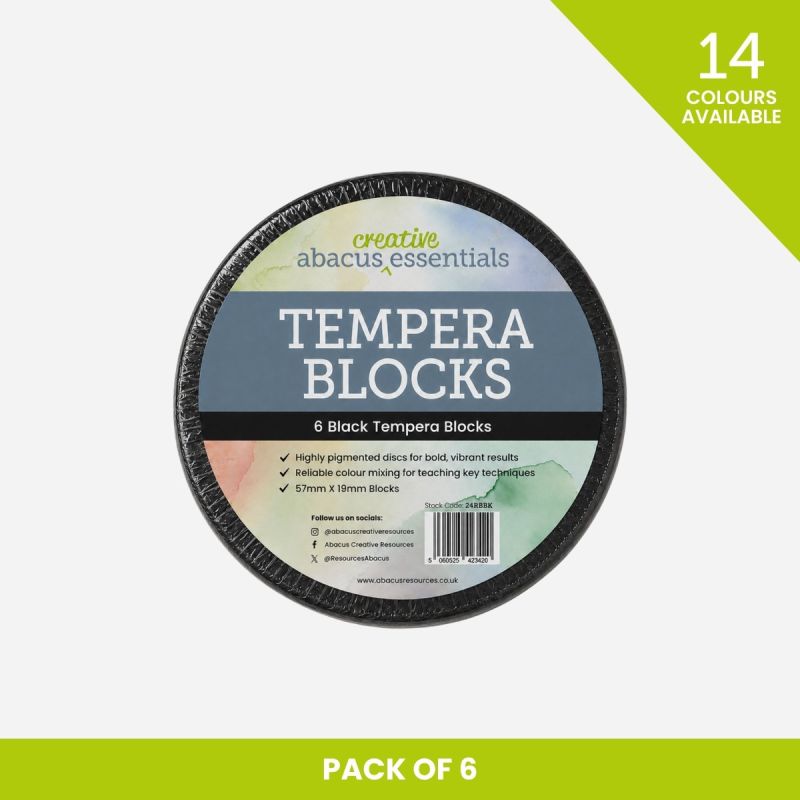 LARGE TEMPERA BLOCK 57 x 19mm PACK OF 6 