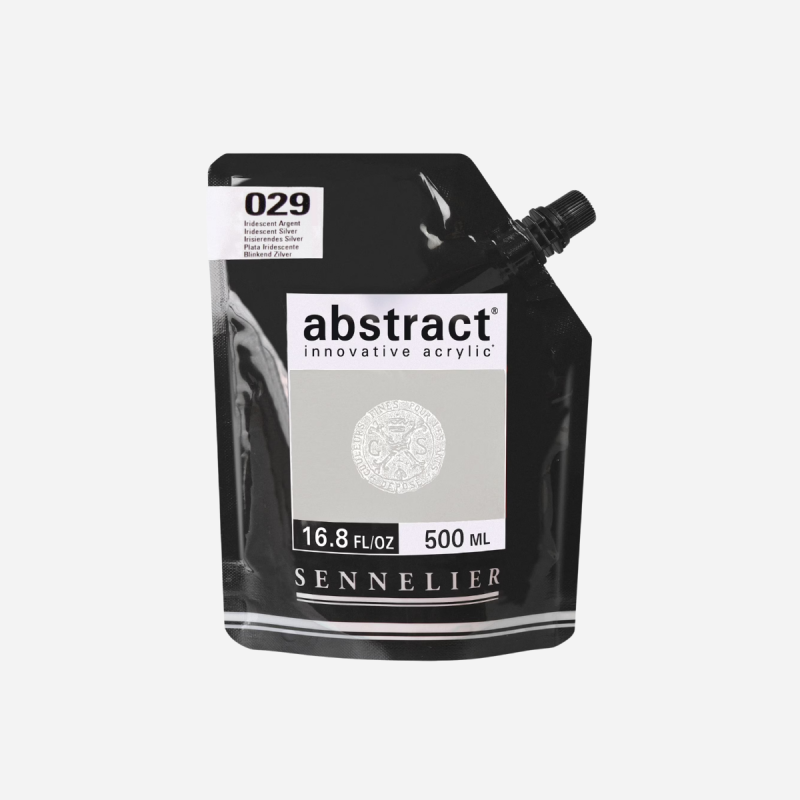 SENNELIER ABSTRACT ACRYLIC IRIDESCENT SILVER 500ML 