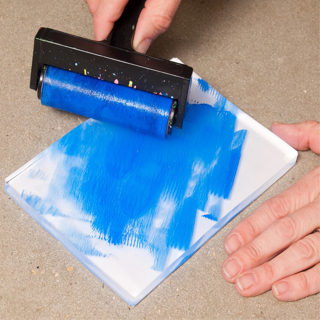 Acrylic Ink Spread Across Gelli Printing Plate